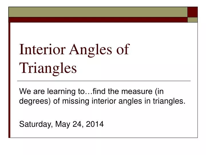 interior angles of triangles