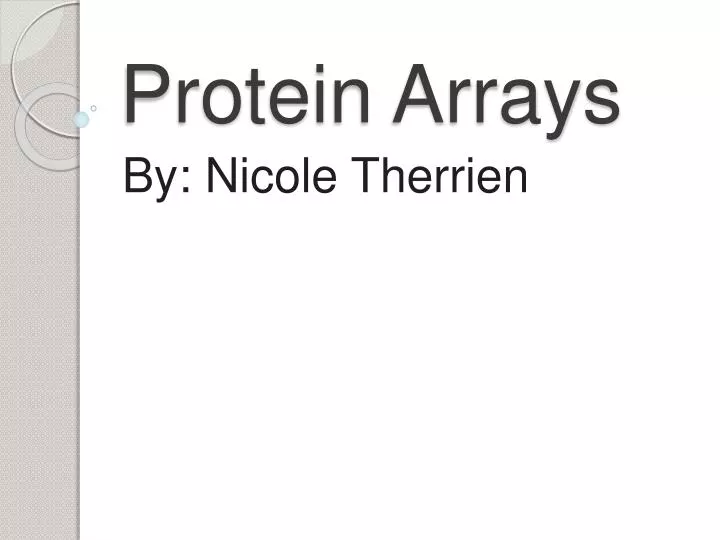 protein arrays