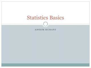 Statistics Basics