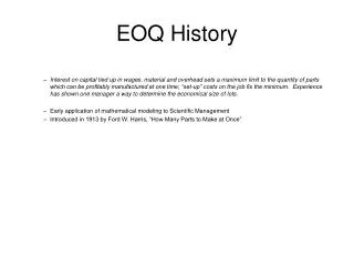 EOQ History