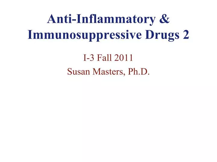 anti inflammatory immunosuppressive drugs 2