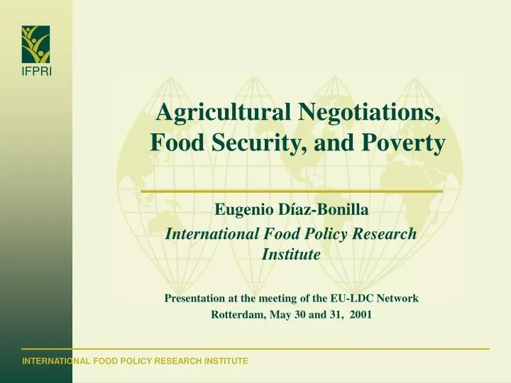 agricultural negotiations food security and poverty