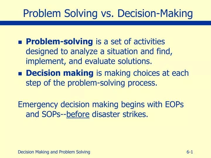 problem solving vs decision making