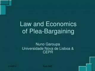 Law and Economics of Plea-Bargaining