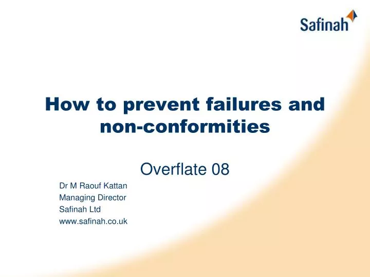 how to prevent failures and non conformities