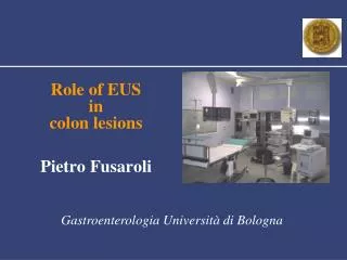 Role of EUS in colon lesions P ietro Fusaroli
