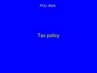 Tax policy