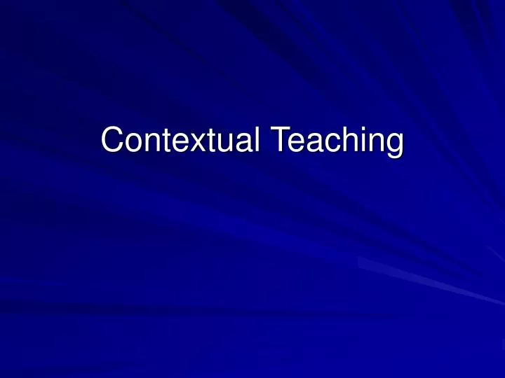 contextual teaching