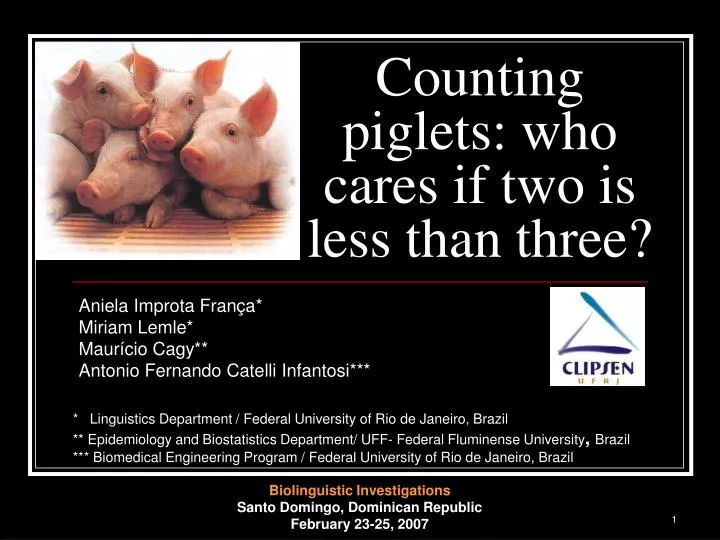 counting piglets who cares if two is less than three