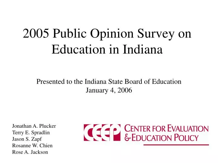 2005 public opinion survey on education in indiana