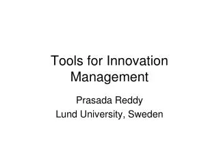 Tools for Innovation Management