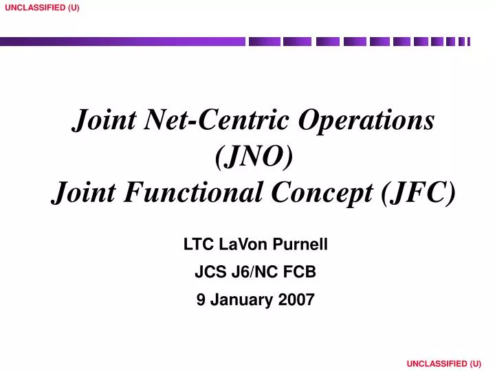 joint net centric operations jno joint functional concept jfc