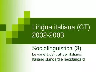 Lingua italiana (CT) 2002-2003