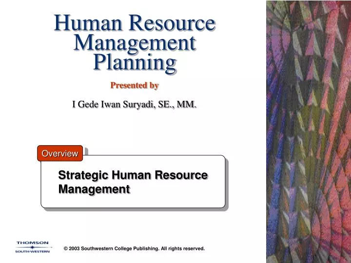 human resource management planning presented by