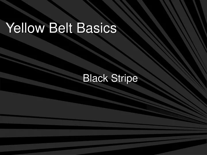 yellow belt basics