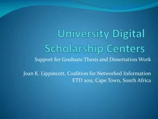 University Digital Scholarship Centers