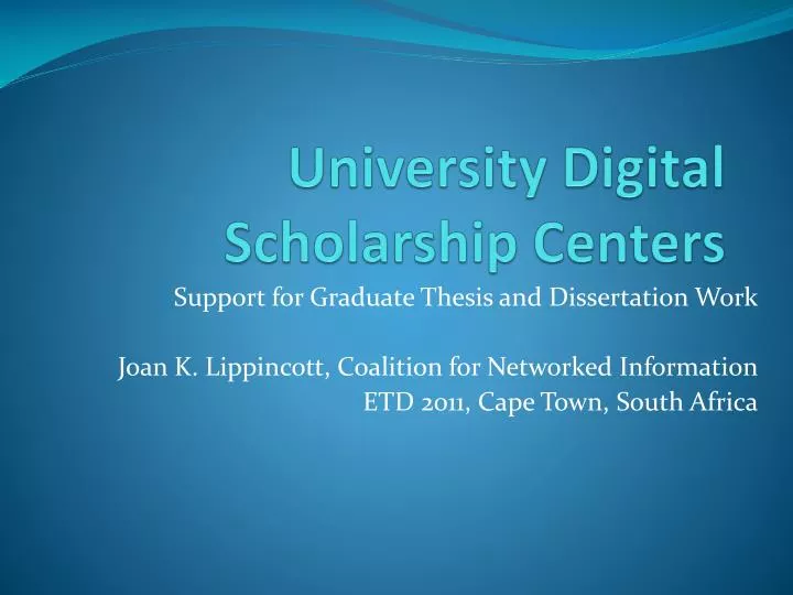 university digital scholarship centers
