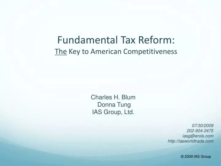 fundamental tax reform the key to american competitiveness