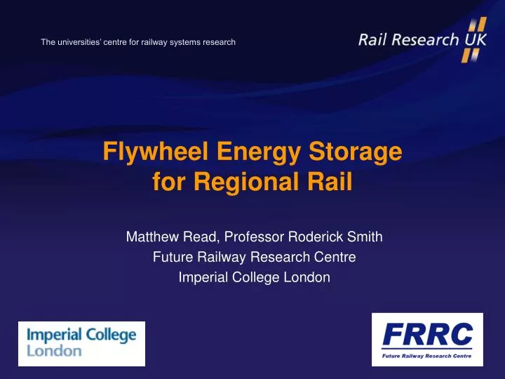 flywheel energy storage for regional rail