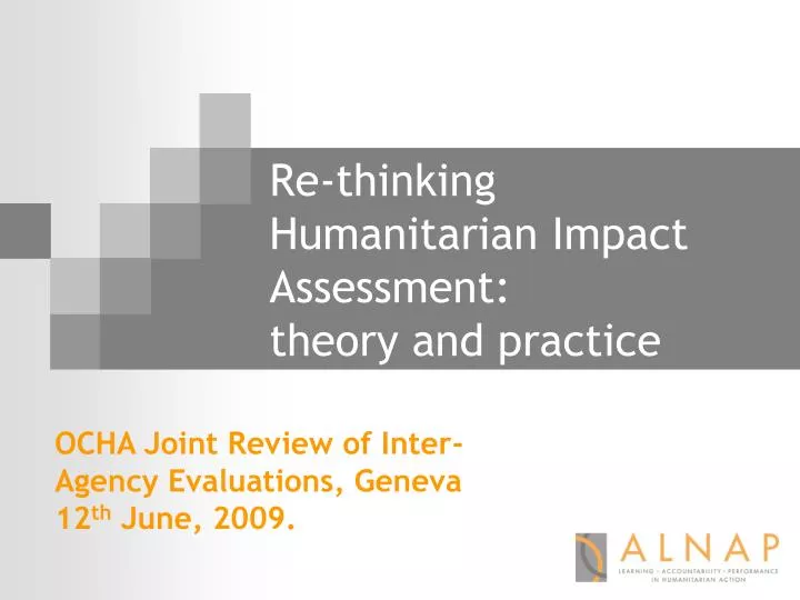 re thinking humanitarian impact assessment theory and practice