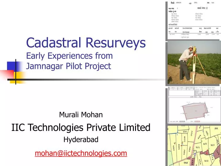 cadastral resurveys early experiences from jamnagar pilot project