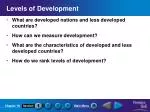 Levels of Development - slide 1