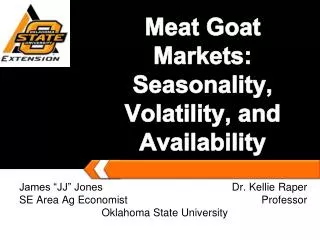 Meat Goat Markets: Seasonality, Volatility, and Availability