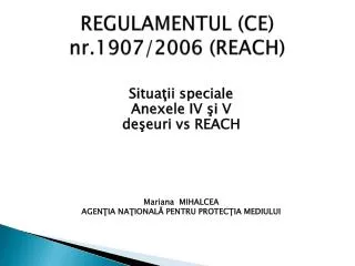 REGULAMENTU L (CE) nr.1907/2006 (REACH)