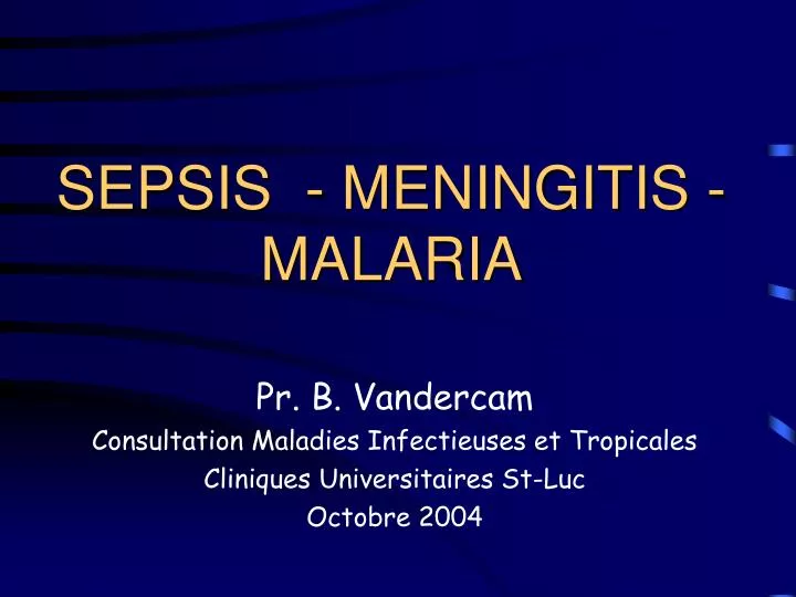 sepsis meningitis malaria