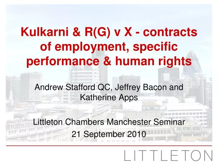 kulkarni r g v x contracts of employment specific performance human rights