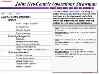 Joint Net-Centric Operations Strawman