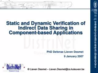 Static and Dynamic Verification of Indirect Data Sharing in Component-based Applications