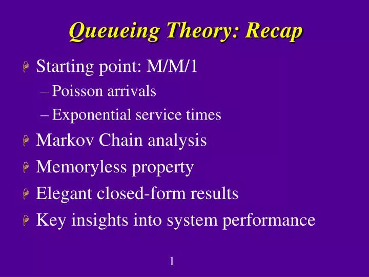 queueing theory recap