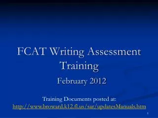 FCAT Writing Assessment Training