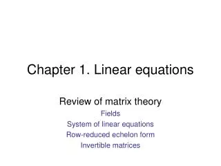Chapter 1. Linear equations