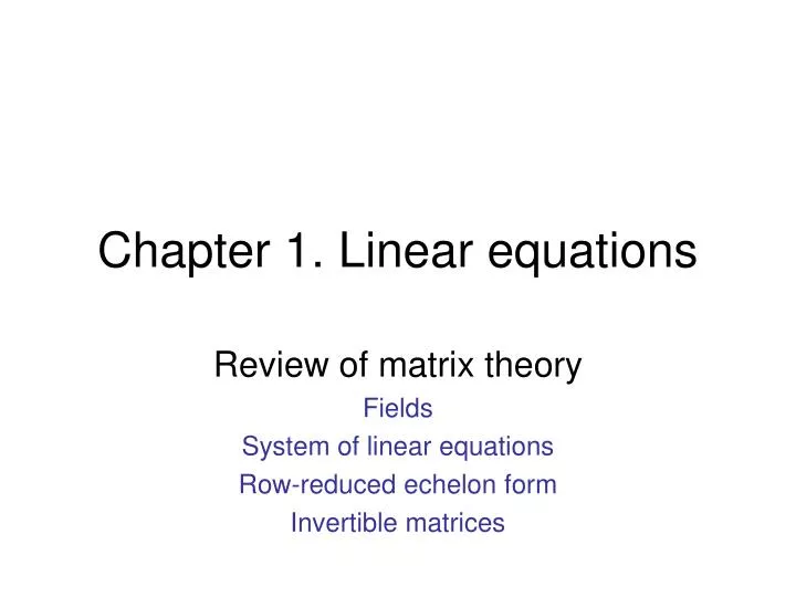 chapter 1 linear equations