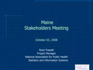 Maine Stakeholders Meeting