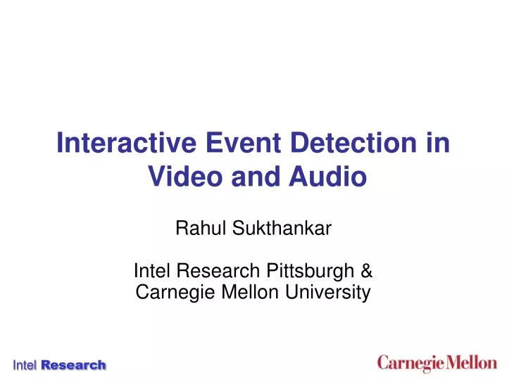 interactive event detection in video and audio