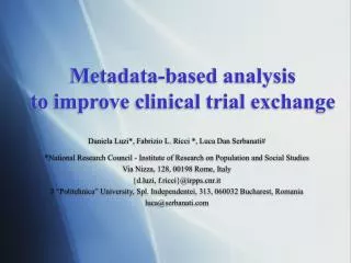 Metadata-based analysis to improve clinical trial exchange