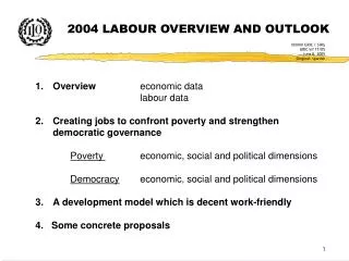 2004 LABOUR OVERVIEW AND OUTLOOK