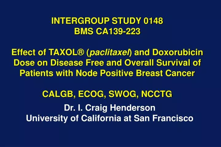 dr i craig henderson university of california at san francisco