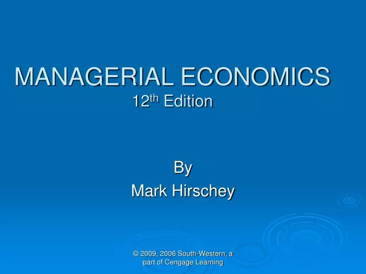 managerial economics 12 th edition