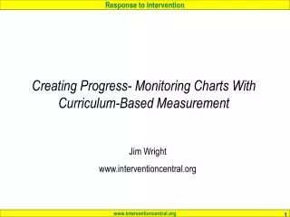 Creating Progress- Monitoring Charts With Curriculum-Based Measurement