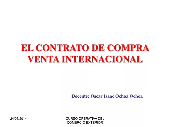 el contrato de compra venta internacional