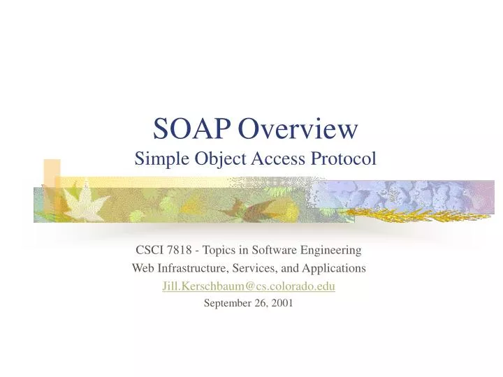 soap overview simple object access protocol