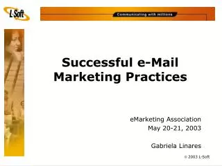 Successful e-Mail Marketing Practices