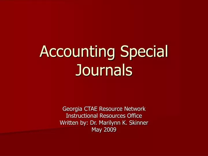 accounting special journals