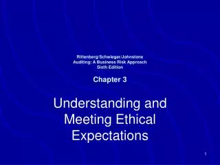 Rittenberg/Schwieger/Johnstone Auditing: A Business Risk Approach Sixth Edition Chapter 3