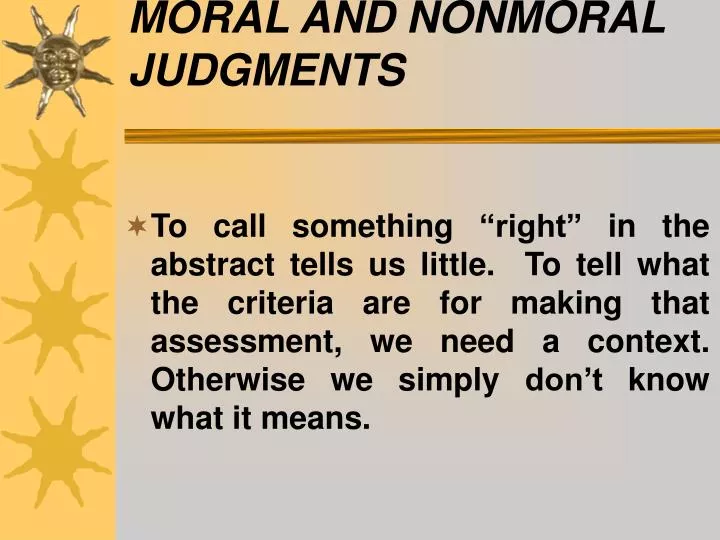 moral and nonmoral judgments