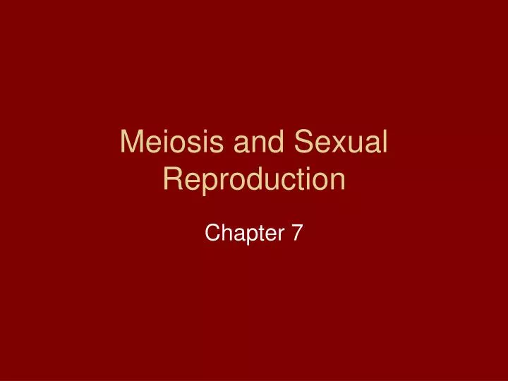 meiosis and sexual reproduction